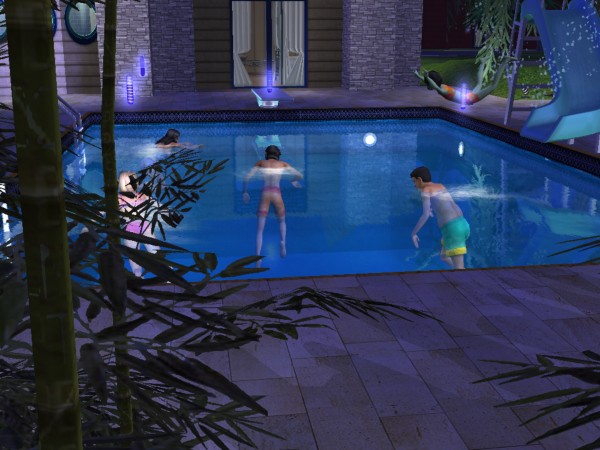 Sance familiale de piscine